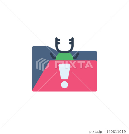 Virus folder icon for infected directory warning in application. Folder with bug symbol for anti virus software or security tool. Icon design flat style Virus folder icon for infected directory warning in application. Folder with bug symbol for anti virus software or security tool. Icon design flat style 140811019