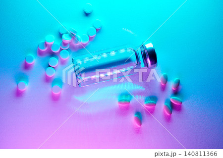 Glp 1 medication vial with anti obesity drugs on table Glp 1 medication vial with anti obesity drugs on table 140811366