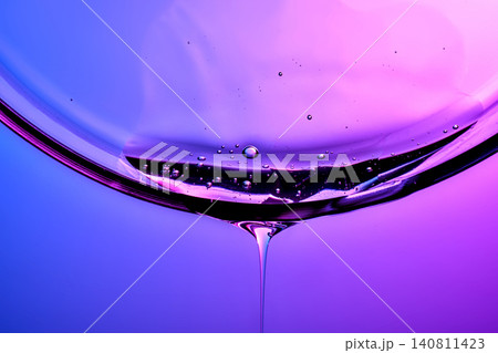 Purple liquid dropping, biotech skincare active ingredient Purple liquid dropping, biotech skincare active ingredient 140811423