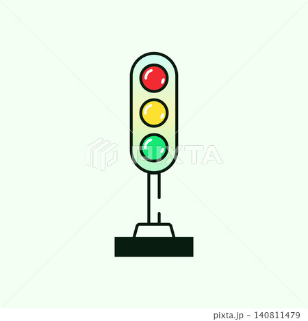 Traffic light signal icon for road safety control with junction, transport Traffic light signal icon for road safety control with junction, transport 140811479