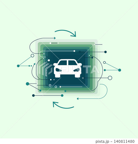 Digital car concept icon abstract technology background with automotive 140811480