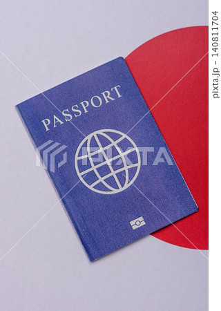Japanese passport or id document with tickets for flight, travel, border crossing. Japan passport Japanese passport or id document with tickets for flight, travel, border crossing. Japan passport 140811704