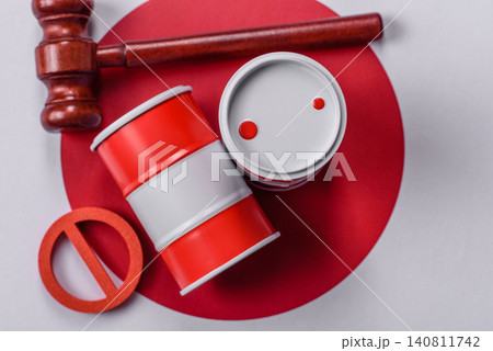 The cargo container ban on the Japanese flag as a conceptual backdrop . The cargo container embargo The cargo container ban on the Japanese flag as a conceptual backdrop . The cargo container embargo 140811742