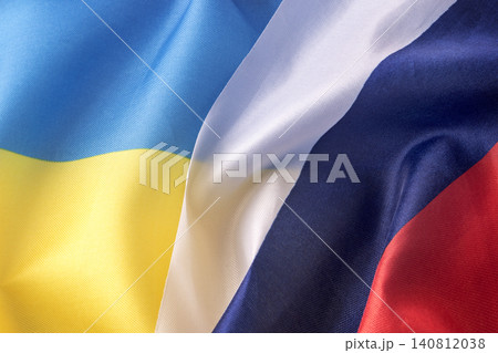 Flags of Ukraine and Russia 140812038