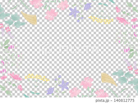 Cute watercolor-style frame featuring the seven autumn flowers. Cute watercolor-style frame featuring the seven autumn flowers. 140812775