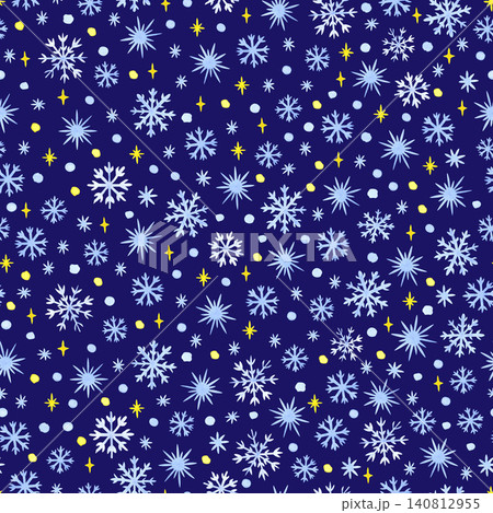 Watercolor snowflakes, Christmas pattern. Seamless floral pattern-285. 140812955