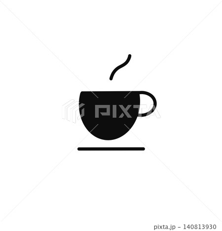 湯気の立つコーヒーカップのアイコン素材・シンプルデザイン・飲食・カフェ関連 140813930