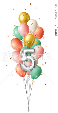 Celebration five balloon arrangement. 140813996
