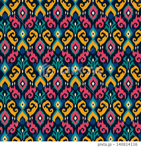 Vector seamless Ikat ethnic pattern Vector seamless Ikat ethnic pattern 140814116