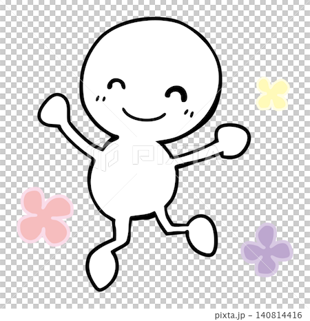 Stick figure, in a good mood, jumping around. Stick figure, in a good mood, jumping around. 140814416