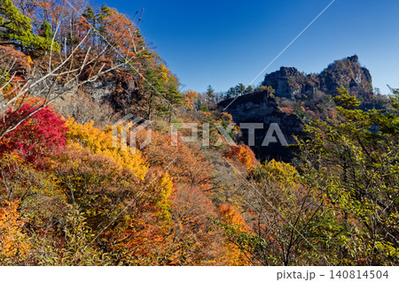 紅葉の裏妙義の岩峰 紅葉の裏妙義の岩峰 140814504