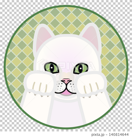 円形背景のついた猫の顔イラスト 円形背景のついた猫の顔イラスト 140814644