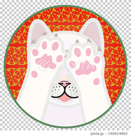 円形背景のついた猫の顔イラスト 円形背景のついた猫の顔イラスト 140814662