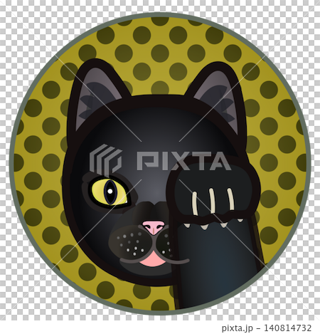 Cat face illustration with a circular background Cat face illustration with a circular background 140814732