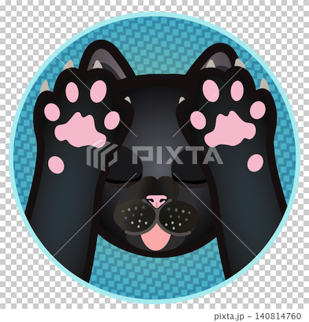 Cat face illustration with a circular background 140814760