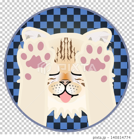 円形背景のついた猫の顔イラスト 円形背景のついた猫の顔イラスト 140814774
