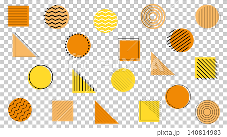 Geometric Pattern Set: Circles, Triangles, and Squares in Vibrant Colors Geometric Pattern Set: Circles, Triangles, and Squares in Vibrant Colors 140814983