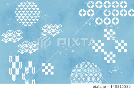 水色の和風背景テクスチャーイラスト 140815580