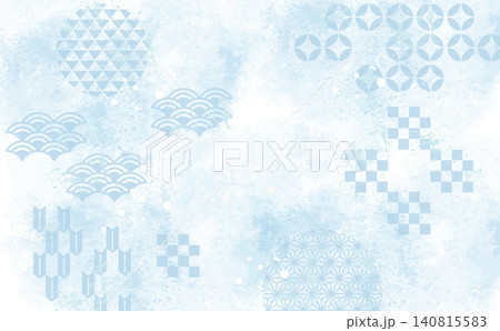 水色の和風背景テクスチャーイラスト 140815583