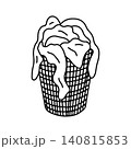 Laundry basket with dirty laundry 140815853
