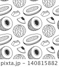 Hand drawn melon slices vector seamless pattern 140815882