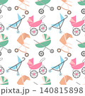 Baby strollers seamless pattern 140815898
