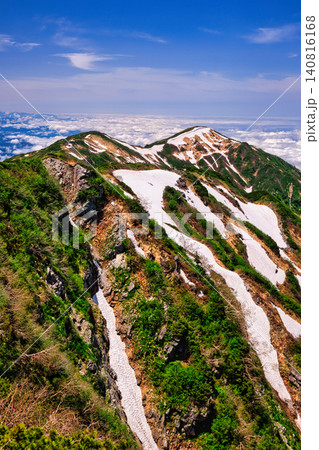 北アルプスの立山連峰の大日岳 北アルプスの立山連峰の大日岳 140816168