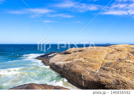 Ipanema Beach Tropical Paradise Panorama in Rio de Janeiro Brazil. Ipanema Beach Tropical Paradise Panorama in Rio de Janeiro Brazil. 140816582