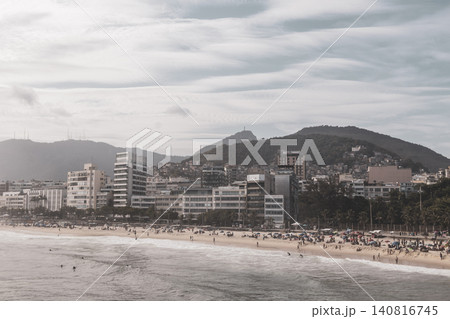 Ipanema Beach Tropical Panorama many People Rio de Janeiro Brazil. Ipanema Beach Tropical Panorama many People Rio de Janeiro Brazil. 140816745