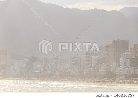 Ipanema Beach Tropical Storm Clouds Panorama Rio de Janeiro Brazil. 140816757
