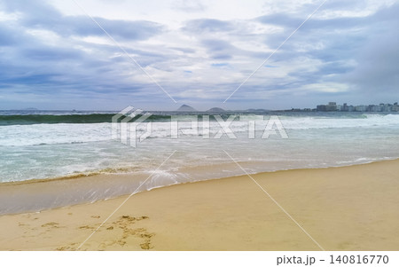 Copacabana Leme Beach Tropical Paradise in Rio de Janeiro Brazil. 140816770