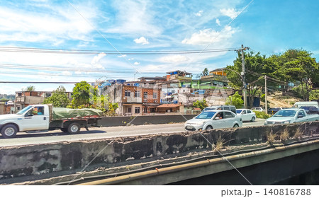 Rio de Janeiro Brazil City Road Highway with Cityscape Skyline. 140816788