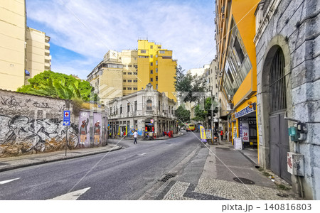 Rio de Janeiro Brazil Santa Teresa City Downtown Street and Cityscape. Rio de Janeiro Brazil Santa Teresa City Downtown Street and Cityscape. 140816803