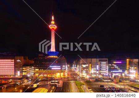 京都タワーの夜景 京都タワーの夜景 140816840