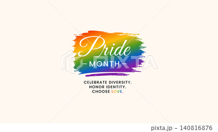Pride Month Rainbow Brush Design 140816876