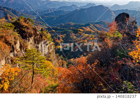妙義山・大砲岩付近から見る紅葉 妙義山・大砲岩付近から見る紅葉 140818237