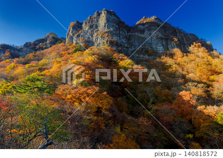 妙義山・見晴台から見る夕照の中ノ岳 妙義山・見晴台から見る夕照の中ノ岳 140818572