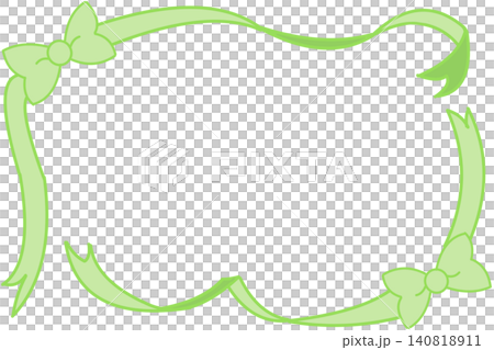 Yellow-green ribbon decorative frame Yellow-green ribbon decorative frame 140818911