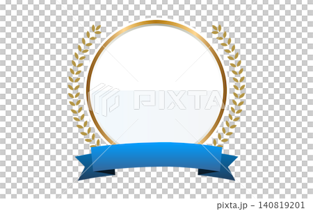 A luxurious round laurel wreath frame and blue ribbon emblem headline material (no text) 3 A luxurious round laurel wreath frame and blue ribbon emblem headline material (no text) 3 140819201