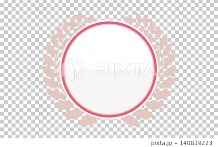 A laurel wreath frame and pink ribbon emblem (without text) that complements feminine designs. A laurel wreath frame and pink ribbon emblem (without text) that complements feminine designs. 140819223