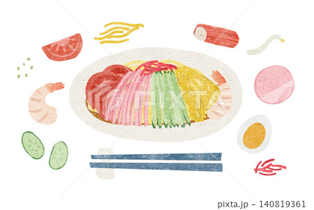 冷やし中華と具材 冷やし中華と具材 140819361