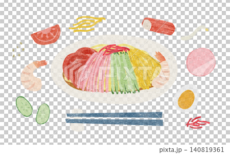 冷やし中華と具材 冷やし中華と具材 140819361
