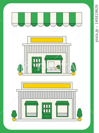 Set of store front vector illustrations. Set of store front vector illustrations. 140819626