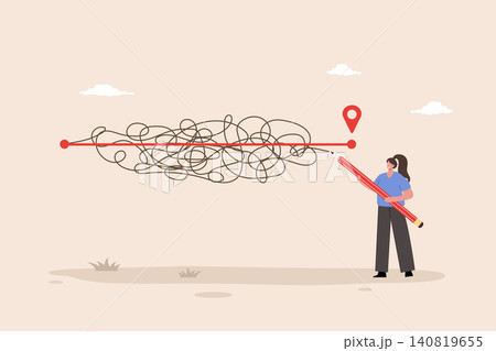 Plan B concept. Business strategy and goals with plan B for failure and path to success with solution for difficult projects. Vector illustration in flat cartoon style Plan B concept. Business strategy and goals with plan B for failure and path to success with solution for difficult projects. Vector illustration in flat cartoon style 140819655