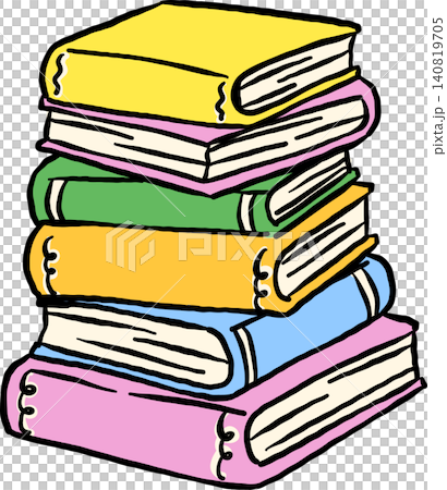 Stack of Colorful Books Hand Drawn Illustration Stack of Colorful Books Hand Drawn Illustration 140819705
