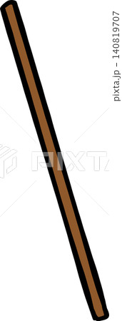 Brown Wooden Stick Hand Drawn Illustration 140819707