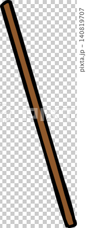 Brown Wooden Stick Hand Drawn Illustration 140819707
