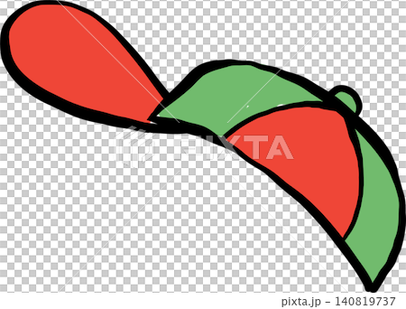 Red and Green Baseball Cap Illustration Red and Green Baseball Cap Illustration 140819737