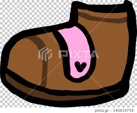 Brown Baby Bootie With Pink Heart Detail Brown Baby Bootie With Pink Heart Detail 140819739