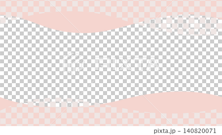 Checkerboard pattern and pink wavy line frame background 140820071